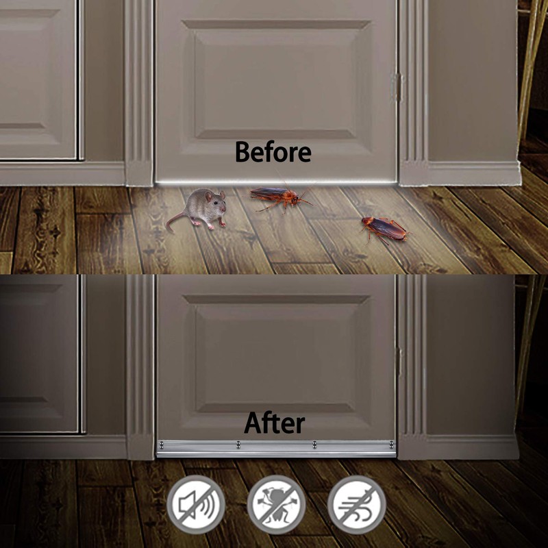 USUKUE Metal Door Draft Stopper 2 Pack Bottom Mice Seal
