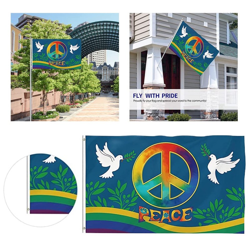 ariarly World Peace Flag Double Sided and Double Stitched Flags