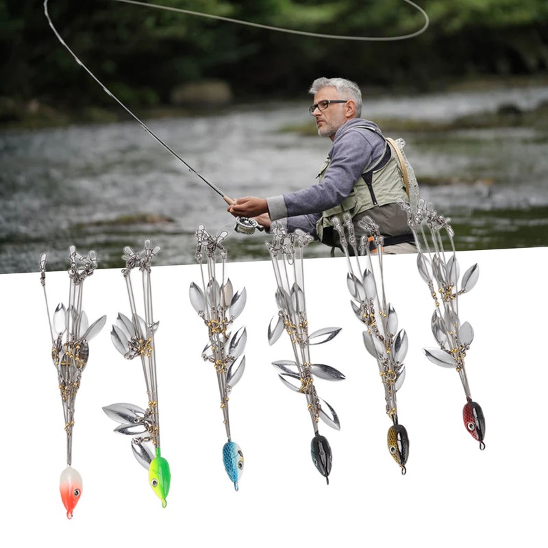 6 Pcs Umbrella Rigs with Sequin Fishing Rigs Lure 5