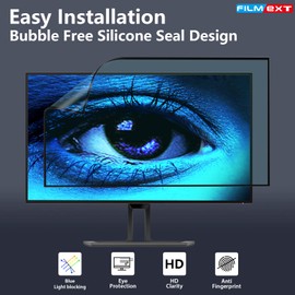 FILMEXT Removable 24 Inch Computer Blue Light Screen Filter for 16:9 Frameless Monitor - Bubble Free High Clarity- Eye Protection Blue Light UV Blocking Protector for Thin Bezel Computer Monitor