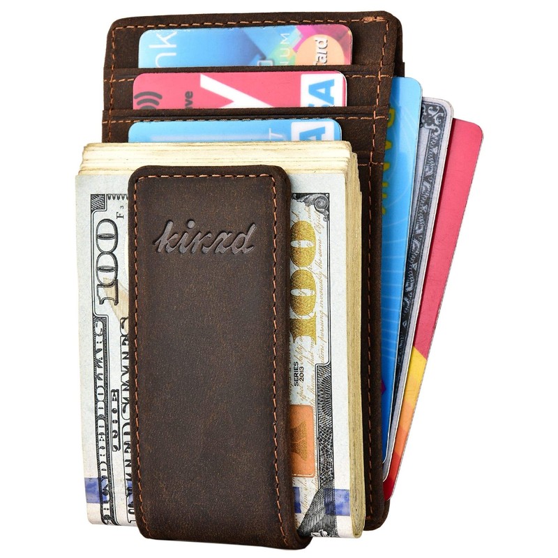 kinzd Money Clip, Front Pocket Wallet, Leather RFID Blocking Strong