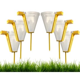 New Resourcs Group Pro Pack Extremely Accurate Sprinkler Calibration Tool set Cups/Cones Rain Gauge - 6 Pack