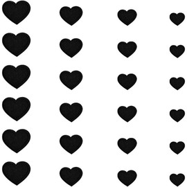 24 count Black Heart Shape Iron on Patches, Black Hearts Patches, Black Heart Iron on Patch, Black Heart Patches, Cute Mini Heart Iron-on sew-on Patches, Heart Shaped Iron On Patches - Color: Pink