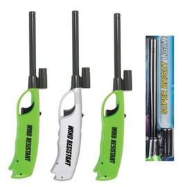 Elite Brands USA Windproof Jet Flame Long Neck Flash Light Multi Purpose Lighters, Ideal for Camping Hiking Fireplace BBQ Grilling Outdoor, Utility Lighters, Value Pack of 3