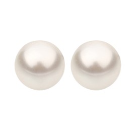 Nenalina 842402-190 Silver Women's Stud Earrings with Glass Pearls 10 mm White for Women, 925 Sterling Silver, Stud Earrings for Women with Pearls, Wedding Earrings, Sterling Silver, Pearl