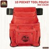 Graintex SS2513 :: 10 Pocket Nail & Tool Pouch Red