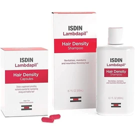 ISDIN Hair Growth Bundle for Stronger Thicker Hair Lambdapil Density Shampoo and Dietary Supplement