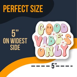 Good Vibes Only Sticker Pack - Retro Pastel Stickers - Positive Quote Stickers - Laptop Sticker - Water Bottle Decal - Cute Decor - AAS0681