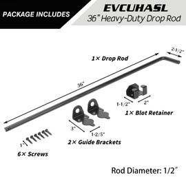 36" Cane Bolt Heavy-Duty Drop Rod for Gate, Gate Ground Latch for Wooden Fences Metal Gates Doors, Metal Gates Doors Stopper for Gate Ground, Wrought Iron Gate Latches, Black Finish(1 Pack)