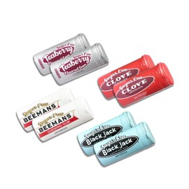 SUGAR FREE Gum Variety Bundle - All Four Flavors - Beeman's, Clove, Black Jack & Teaberry - 8 pack (20 pieces per container)