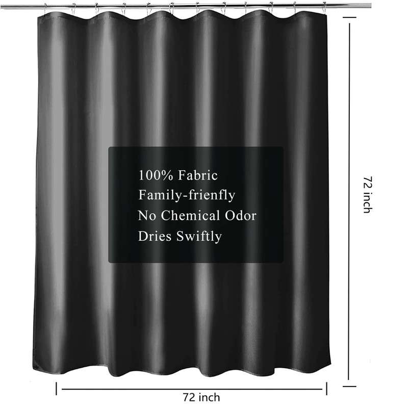 LLSCL Fabric Shower Curtain Liner, Waterproof Hotel Quality, Bathroom Curtains