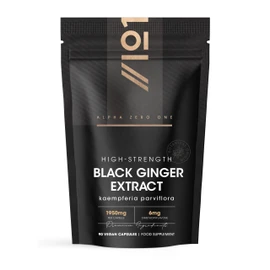 ALPHA01 Black Ginger Extract 1950mg – High Strength 4% Dimethoxyflavone (6mg) | 90 Vegan Capsules (3-Month Supply)