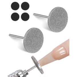 TPZORJX 2 x Nail Cutter Bits, with 4 x 20 mm Foot Sander, Sandpaper, Professional Electric Foot File, Hard Skin Pedicure Discs for Acrylic Gel Nails Attachments