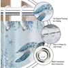 Caheansi Sea Turtle Shower Curtain, Teal Blue Ocean Beach Coastal
