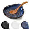 Spoon Rest,Ceramic Spoon Holder for Stove Top Large Spatula Rest