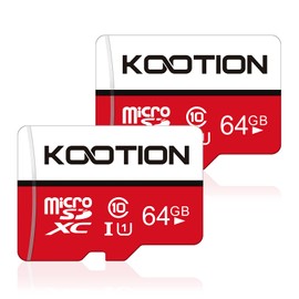 KOOTION 64GB Micro SD Card 2 Pack, Micro SDXC Memory Card Class 10 Micro SD Cards UHS-I, C10, U1, High Speed TF Flash Card with Adapter