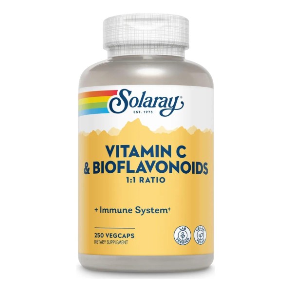 Vitamina C 1000mg Con Biaflonoid Solaray 1:1 250caps Veg Sabor