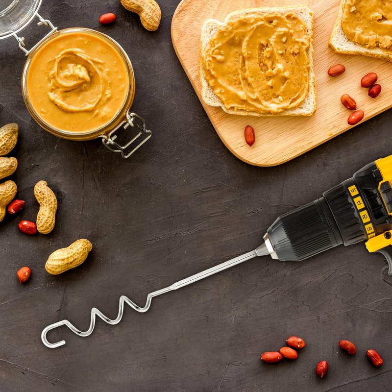 Peanut Butter Stirrer Tool, Stainless Steel Drill Nut Butter Stirrer,
