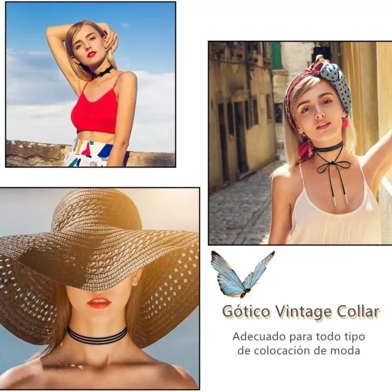 Dolores 15pcs Collar Choker Gargantilla Moda Joyería Mujer Cadenas
