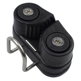 RANDDER Cam Cleats with Wire Flaired Leading Ring, Nylon Cammatic Cleats for Rope 3mm-15mm, Marine Boat Kayak Equipment Fast Entry (Black, One Size(Pack of 1))