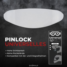 Pinlock Visier Universal 70 Antibeschlag Folie Helm – Anti Fog Innenfolie für Motorradhelm Jethelm Integralhelm Klapphelm – Pinlock Scheibe Nachrüsten Helmvisier Anti Beschlag