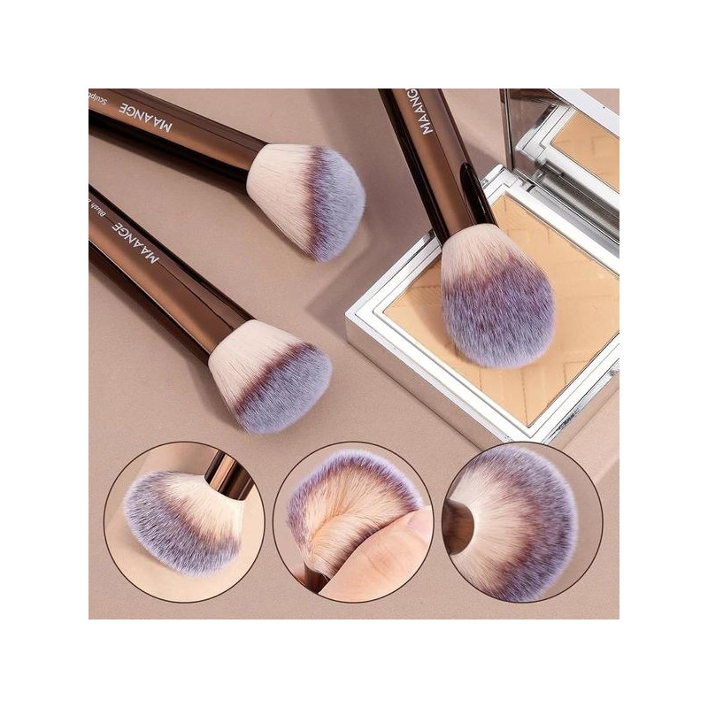 MAANGE 7PCS 메이크업 브러시 세트 양면 파운데이션 파우더 컨투어 가부키
