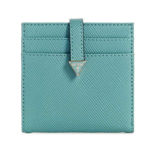 GUESS Women's Laurel Tab Card Case, Wallet, Teal, One Size