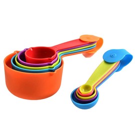Liberty, Baking Tools Plastic Measuring Cup Measuring Spoons Set of 10 Color Sets with Scales for Kitchen Dryers and Liquids