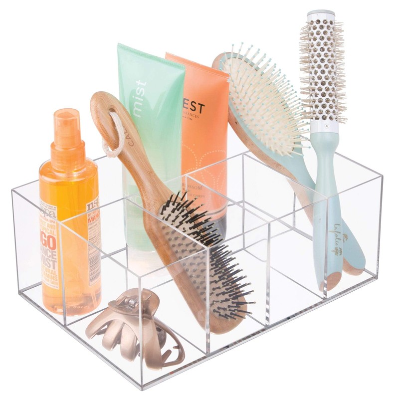 iDesign 5-Section Divided Vanity Organizer for Cosmetic Storage - Clear