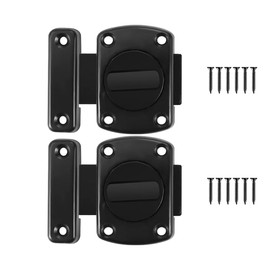 SHIMMER Swivel Security Door Lock,Sliding Bolt Locks Inner Door Latch Lock,Safety Lock Latch for Bathroom, Window, Pet Door, Cabinet (2-Pack, Black)