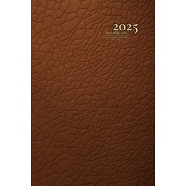 2025 Diary Daily View a5: " Leather Print " Planner - Hourly - Day to Page - Australian - Soft Cover - Organiser - No Ringbound or Spiral - For Business, Teacher and Student,... Men & Women.
