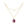 CrystalTears Amethyst Crystal Necklace for Women Gold Teardrop Healing Crystal