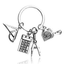Math Teacher Gifts for Friend Birthday Gifts for Math Lover Gifts for Son Daughter Math Keychain Keyring for Women Men Engineer Architect Gift for Wife Husband Christmas Gifts for Mathematician