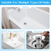 2PCS Universal Bathroom Sink Stopper with Hair Catcher, Pop-Up Drain