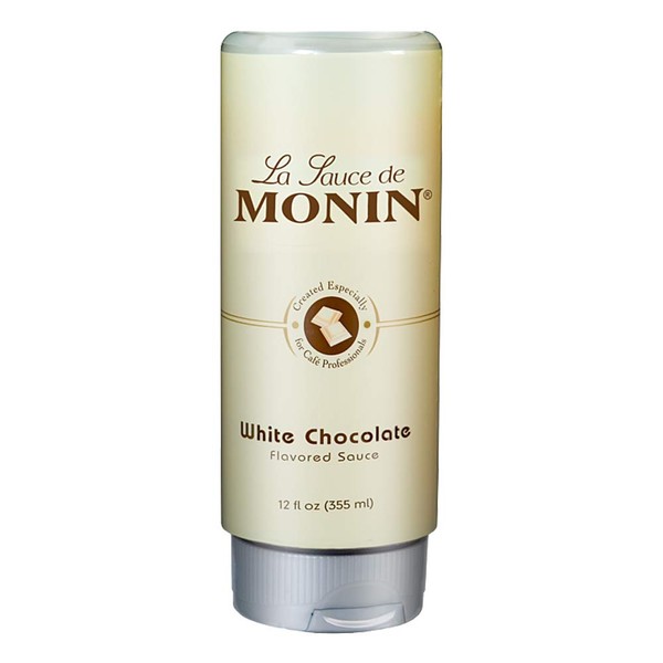 Monin - Gourmet White Chocolate Sauce, Creamy and Buttery, Great for Desserts, Coffee, and Snacks, Gluten-Free, Non-GMO (12 Ounce)