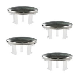 4 Pack Sink Overflow Covers Bathroom Kitchen Basin Trim Single Layer Ring Round Hole Caps Insert Spares for Home Shopping Malls Kitchen Bathroom (Silver)