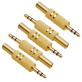 3.5mm Headphone Connector Welded Head Dual Channel Audio Speaker Plug for D4.0mm Wire (5)