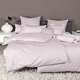 Janine 3912 Mako Silk Satin Reversible Bed Linen Modern Classic 80 x 80 cm Chalk Pink