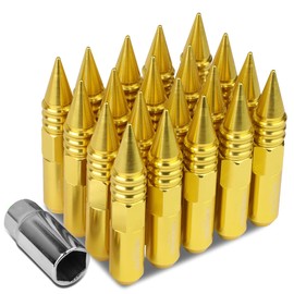 60mm Aluminum M12 x 1.5 6-Point 25mm OD Gold 20 Lug Nuts with 47mm Caps Set Adapter, Purple