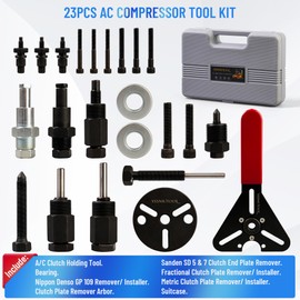 YSSNIUTOOL Air Conditioner Clutch Holding Tool A/C Compressor Clutch Remove Install Kit 23 Piece Compressor Tool kit Complete Set of Automotive Tools, hub with Spanner