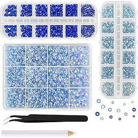 Resin Rhinestones for Crafting, 2mm-6mm Mixed Flatback Resin Gemstones for Crafts Gems Bulk Jelly AB Bedazzling Diamonds with Glue for Nails, Tumblers