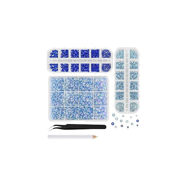 Resin Rhinestones for Crafting, 2mm-6mm Mixed Flatback Resin Gemstones for