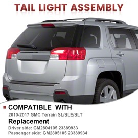 CONLLCON LED Tail Lights Outer Assembly Compatible with 2010-2017 GMC Terrain SL/SLE/SLT,Right Passenger Side Rear Light Taillights Replacement # GM2805105 23389934