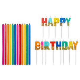 American Greetings Birthday Candles, Multicolored Long Thin & Happy Birthday Text on Toothpicks (25-Count)
