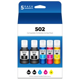 502 Ink Refill Bottles ET-2850 ET-3850 ET-15000 Compatible with 502 Ink ET-4850 ET 2850 ET 3850 ET 15000 ET 4850 ET2850 ET3850 ET-3843 ET-2980 ET-4760 ET-2760 ET-3830 ET-2750 ET-3750 4750 Printer Ink