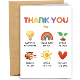RYYike Cute Thank You Card for Teacher, Teacher Appreciation Card from Students Graduates, Thank You for Helping Me Grow