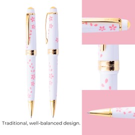 Cross Bailey Light Cherry Blossom Glossy White Resin with Gold PVD Appointments Ballpoint Pen