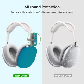 ProCase Hard Case for New AirPods Max, Travel Carrying Headphone Case with Silicone Earpad Cover & Mesh Pocket, AirPods Max Protective Portable Storage Bag -DarkGreen