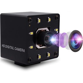 ELP Autofocus 4K USB Camera, Ultra Small Webcam, 100° Distortion-Free Lens, Camera, 2160P, 30FPS Camera, Webcam with White Light, IMX415 / Support UVC, Plug and Play, Free Driver, Video Streaming,