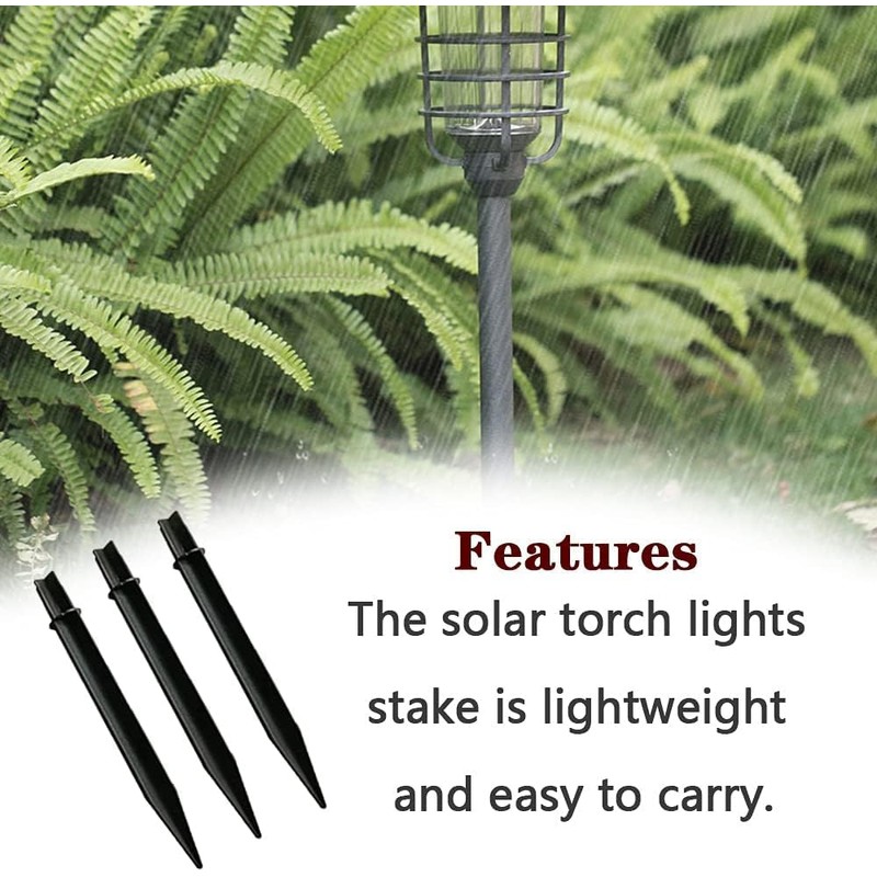 Wensmy 10PCS Solar Torch Lights Stakes Plastic Ground Spikes Solar